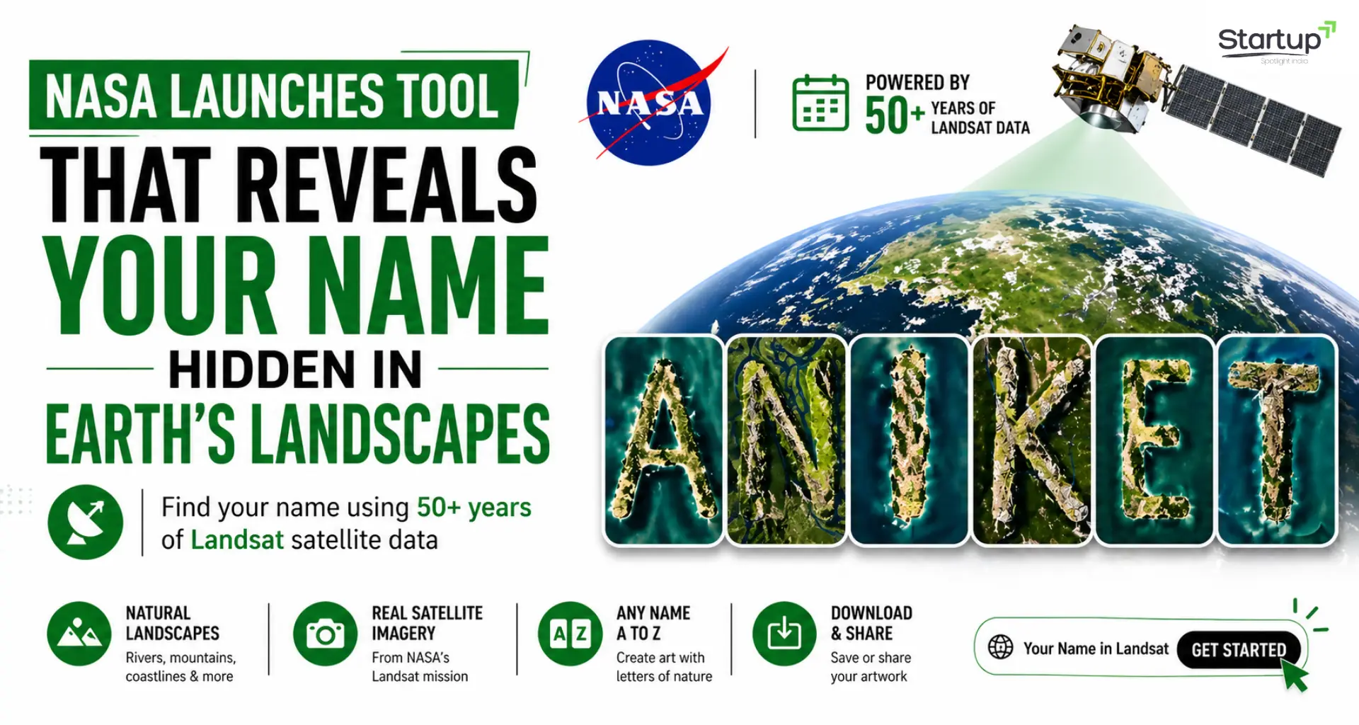 NASA Launches Interactive Tool That Spells Your Name Using Satellite Images of Earth
