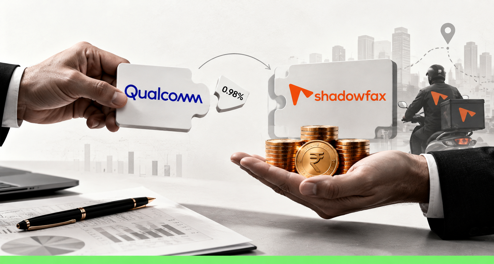 Qualcomm Sells 0.98% Stake in Shadowfax for Rs 157.28 Crore